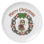 Entzückender Weihnachtsfeiertags-HundeKranz teller