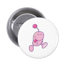 entzückendes rosa Goofballmonster Anstecknadelbuttons
