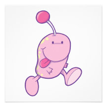 entzückendes rosa Goofballmonster Individuelle Ankündigung