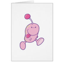 entzückendes rosa Goofballmonster Grußkarten