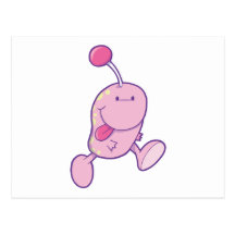 entzückendes rosa Goofballmonster Postkarte