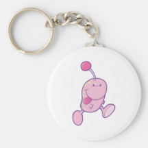 entzückendes rosa Goofballmonster Schlüsselanhänger