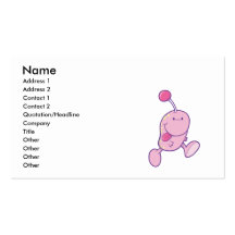 entzückendes rosa Goofballmonster Visitenkartenvorlage