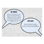 Er sagte, sagte sie binären Code Save the Date Personalisierte Einladungen