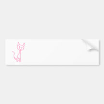 Erblassen Sie - die rosa Katze und blinzeln Autosticker