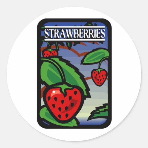 Erdbeeren Runde Sticker