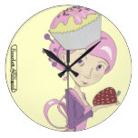Erdbeerkuchen-Wanduhr