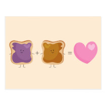 Erdnussbutter-und Gelee-Liebe-Postkarten postkarten