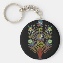 Erdtagestapisserie-Art-Blumen-Baum Schlüsselanhänger