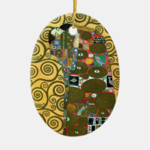 Erfüllung (die Umarmung) durch Gustav Klimt Weihnachtsbaum Ornamente