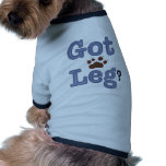 Erhaltene Bein-Haustier-Kleidung Hunde-t-shirt