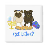 Erhaltene Latkes?  Chanukka-Mops-Magneten magnete