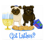 Erhaltene Latkes? Chanukka-Mops-Plakate poster