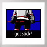 Erhaltener Stock - Eis-Hockey-Spieler Posterdrucke