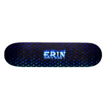 Erin blauer Feuer Skatersollie Skateboard. Bedrucktes Skateboard