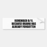 ERINNERN SIE SICH AN 911, WEIL OBAMA VERGESSEN HAT AUTOSTICKER