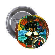 Erntedank-Dackel Anstecknadelbutton