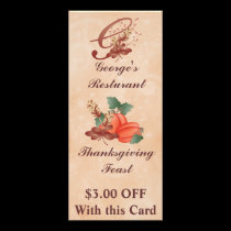 Erntedank-Monogrammg-Gestell-Karte /Resturant werbeflyer
