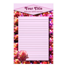 Errötendes Rose gezeichnetes Briefpapier Personalisiertes Druckpapier