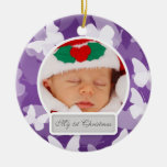 Erste Schmetterlinge des Babys Weihnachtslila Weihnachtsbaum Ornament