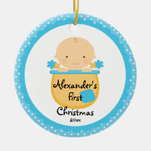 Erste Verzierung des Blumen-Baby-Jungen-Babys Weih Weihnachtsbaum Ornament