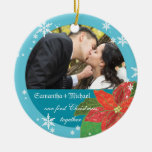 Erstes Geschenk des Poinsettia-Hochzeits-Paares We Ornamente