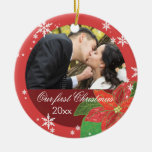 Erstes Geschenk des Poinsettia-Hochzeits-Paares We Weihnachtsornament