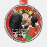 Erstes Geschenk des Poinsettia-Hochzeits-Paares We Ornamente