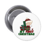 Erstes WeihnachtsStrichmännchenbaby u. -geschenke Anstecknadelbuttons