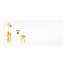 Erwachsener und Baby-Giraffe. Cartoon Personalisierte Ankündigungen