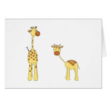 Erwachsener und Baby-Giraffe. Cartoon Grußkarten