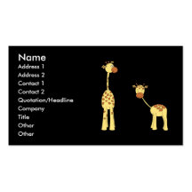 Erwachsener und Baby-Giraffe. Cartoon Visitenkarte