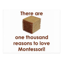 Es gibt 1000 Gründe zur Liebe Montessori Postkarte