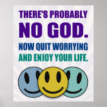 Es gibt vermutlich keinen Gott. Plakat