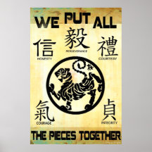 Es zusammengefügt Kampfkunst-Plakat