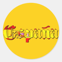 Espana-Flaggenlogo - Flagge von Logo Spaniens Espa Runder Aufkleber