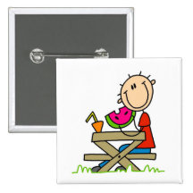 Essen der Wassermelone Anstecknadelbutton