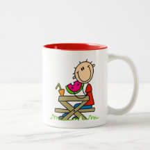 Essen der Wassermelone Kaffee Tasse