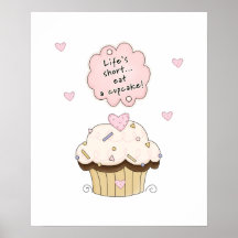 Essen Sie einen kleinen Kuchen Plakate