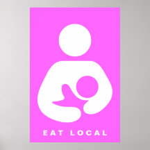 Essen Sie lokales/Stillen/Krankenpflege-Ikone Plakate