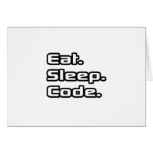 Essen Sie. Schlaf. Code Grußkarten
