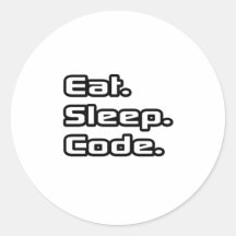Essen Sie. Schlaf. Code Runde Aufkleber