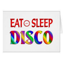 Essen Sie Schlaf-Disco Karten