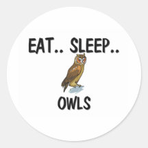 Essen Sie Schlaf EULEN Stickers