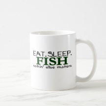 Essen Sie Schlaf-Fische Kaffee Tassen