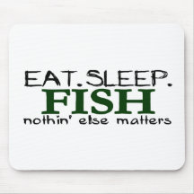 Essen Sie Schlaf-Fische Mousepads