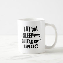 Essen Sie Schlaf-Gitarre Teetassen