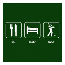 Essen Sie Schlaf-Golf-Einladung