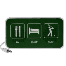 Essen Sie Schlaf-Golf-Gekritzel Laptop Lautsprecher