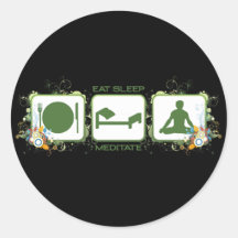 Essen Sie Schlaf meditieren Runder Sticker